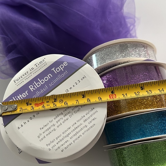 5 pcs Adhesive Glitter Ribbon Tape 6.6 ft x 0.9" in (2m x 2.2 cm) / Roll - Picture 7 of 8